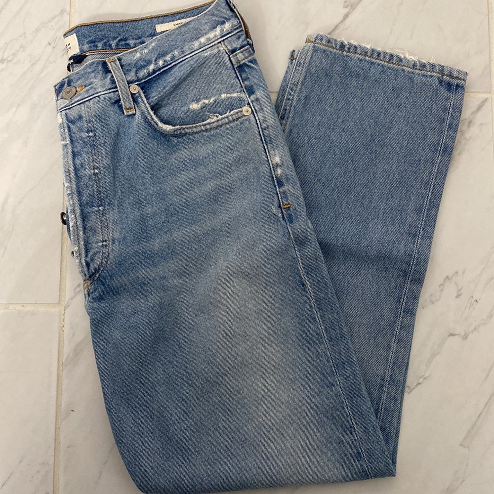 Citizens of Humanity Charlotte Crop High Rise Straight Jeans in Hot Spring 28